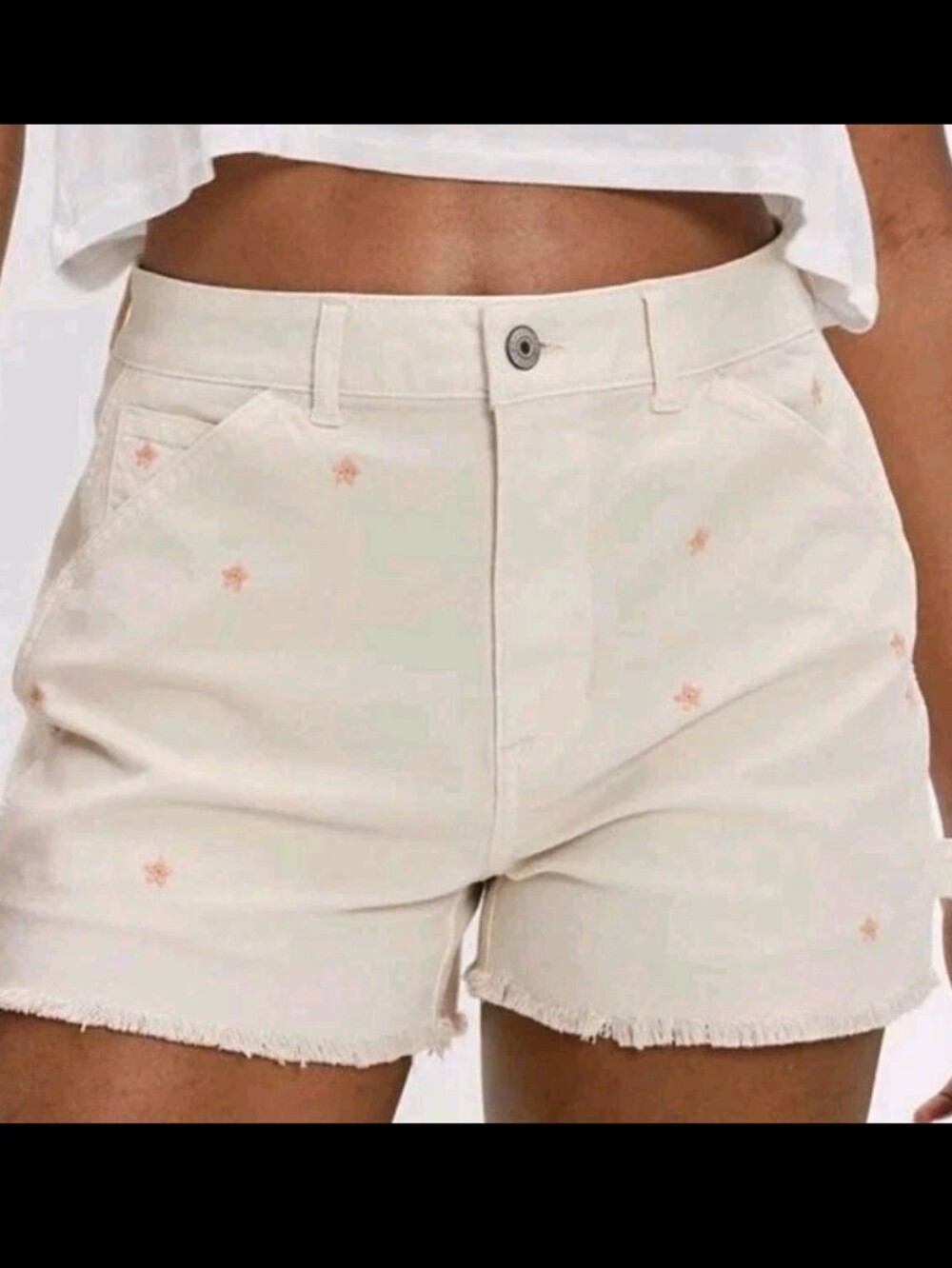 American Eagle Outfitters Floral Embroidered Highest Rise 90s Boyfriend Shorts 8